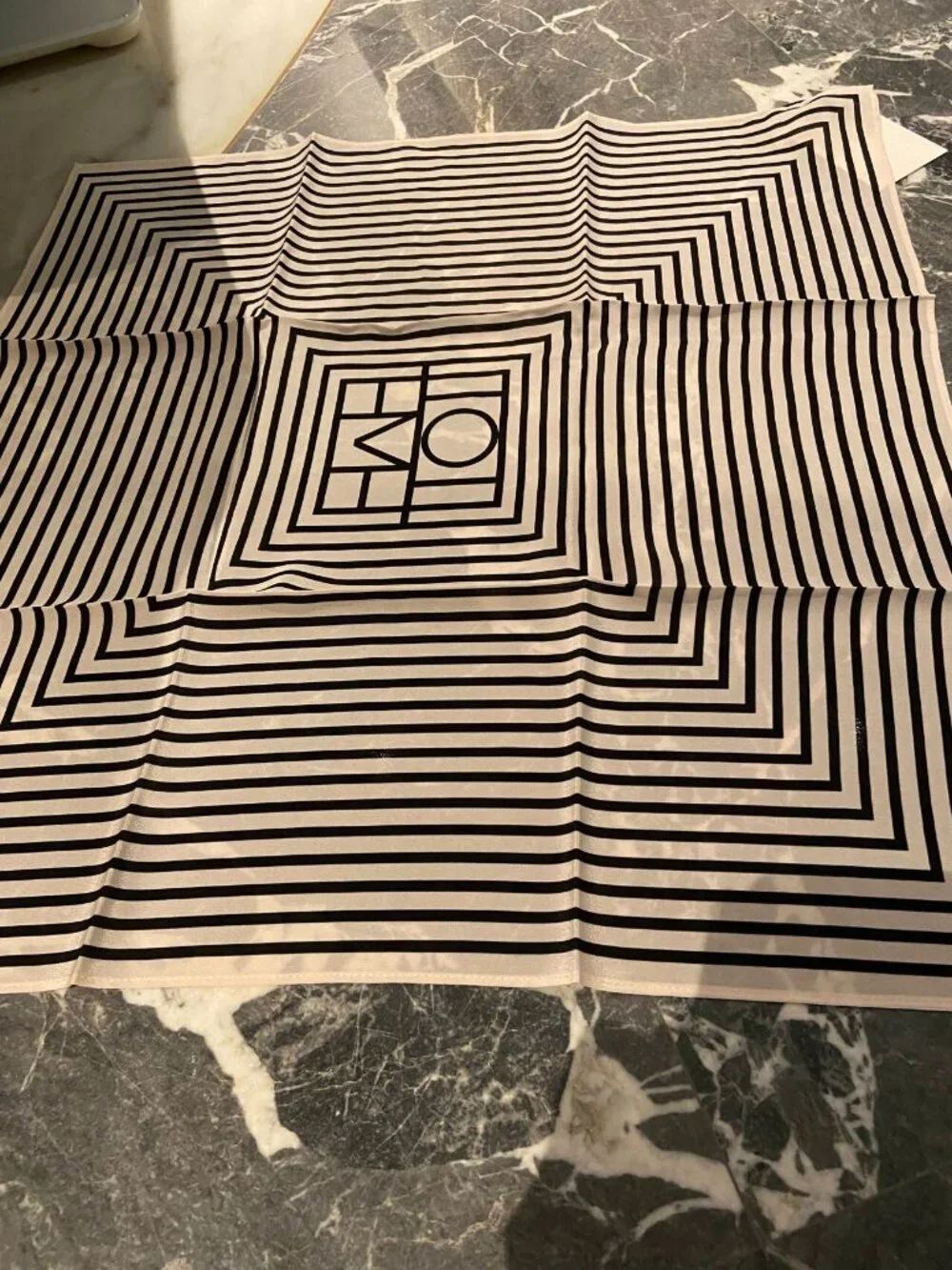 TOTEME Black White Striped Square Scarf